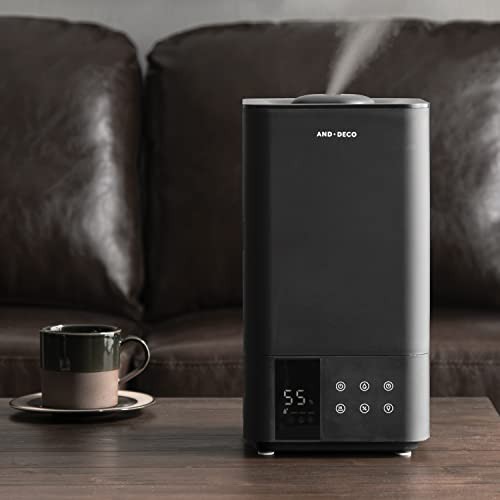 モダンデコ 加湿器 ハイブリッド UV 除菌 ヒーター機能 5L 上部給水 卓上 (ブラック)の通販は 14,275円