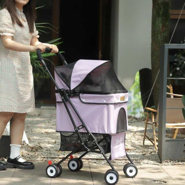 ペットカート 小型犬 犬 カート バギー 多頭 ペットカート ストッパー機能搭載 多頭 分離式 猫 犬兼用 小型犬 軽量 お出かけ 折りたたみ
