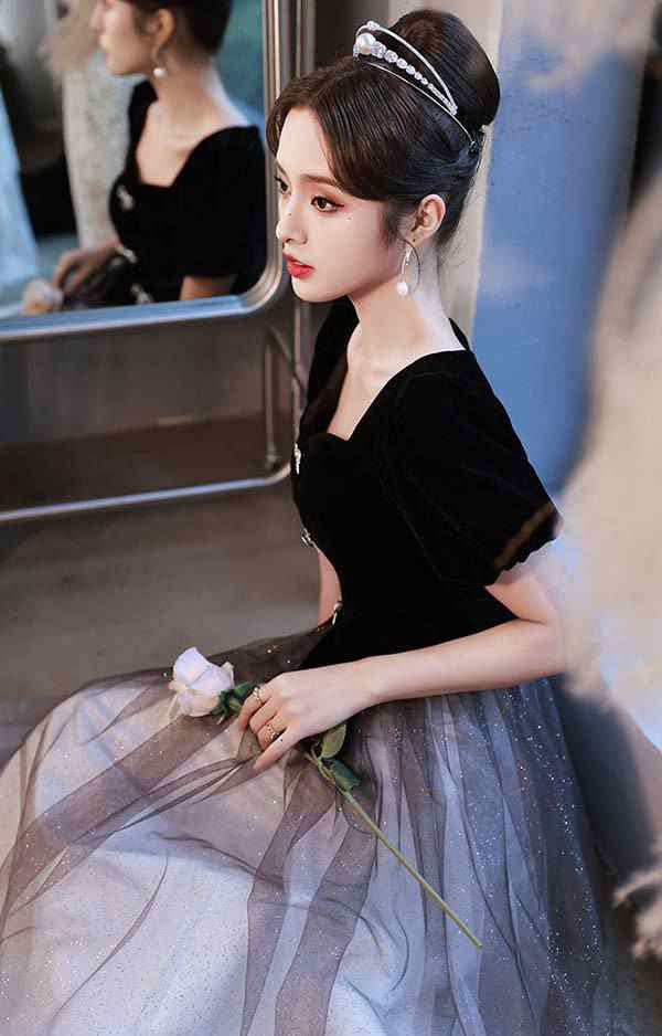 ドレス キラキラ 大人 ピアノ 発表会 ロングドレス 演奏会 結婚式 母親 演奏会用ドレス 大きいサイズ 小さいサイズ 袖付き ロングの通販は