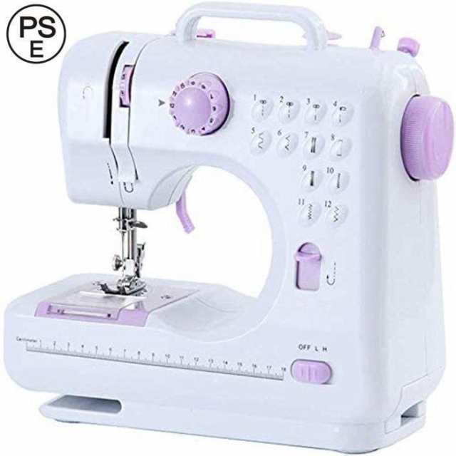 電動ミシン コンパクト 小型ミシン 家庭用ミシン 初心者 種類の縫い目 フットコントローラー LED手元ランプ付き ACアダプタと単三電池の通販は 5,585円