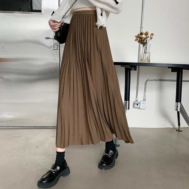 プリーツスカート レディース 40代 50代 春 夏 春夏 秋 無地 ロング丈 マキシ丈 Aラインの通販は 5,569円