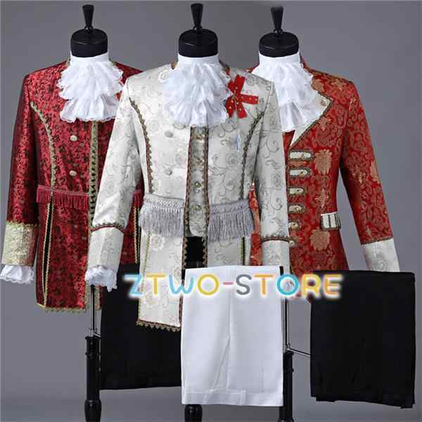 S/M/L/XL/2XL コスプレ衣装 王子様 貴族 メンズ 服服装 伯爵 男性用スーツ 5点セット 中世 大人 演奏会の通販は