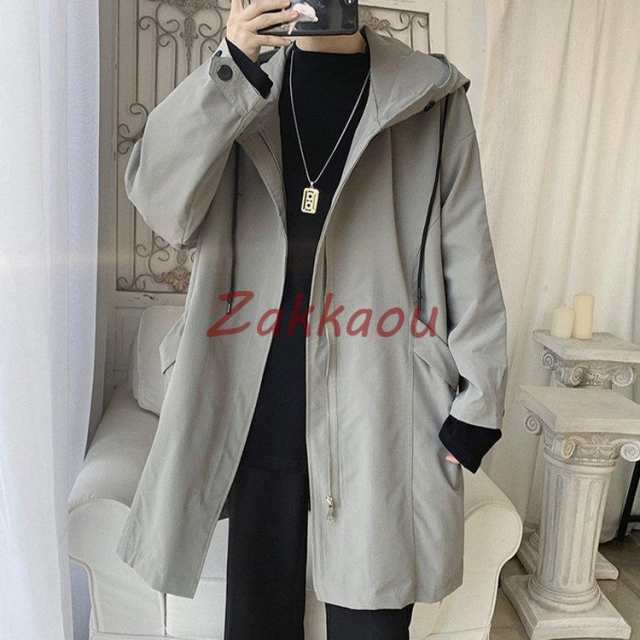 オーバーコート　メンズコート　コート　春秋冬　メンズ　フード付き　ゆったり　ロングコート　ジャケット　ロング丈　トップス　アウタの通販は 5,415円