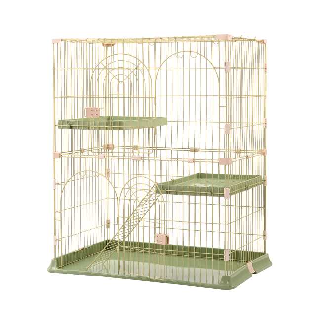 キャットケージ おしゃれ 猫 ケージ キャットケージ 2段 猫ゲージ おしゃれ キャットハウス ネコ ハウス 多段 留守番 保護 脱走防止 多頭飼いペットケージグリーンの通販は 12,710円