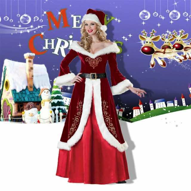 クリスマス　サンタコスチューム 　8点セット　豪華　コスプレ　サンタクロース　クリスマス　コスチューム　衣装　レディース　3点セット　メンズ　サンタ　仮装　パーティー衣装　ペアルック　カップル　恋人　サンタコスプレ　コスプレ一式　Christmas　cosplayの通販は