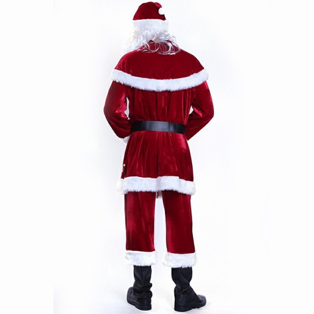 クリスマス　サンタコスチューム 　8点セット　豪華　コスプレ　サンタクロース　クリスマス　コスチューム　衣装　レディース　3点セット　メンズ　サンタ　仮装　パーティー衣装　ペアルック　カップル　恋人　サンタコスプレ　コスプレ一式　Christmas　cosplayの通販は