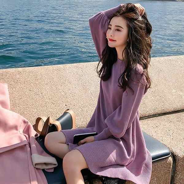 ニットワンピース コーデュロイ レディース メリヤス セーター 秋冬 40代長袖トップス 韓国風 通勤 OL オシャレ 上品 体型カバーの通販は 4,793円