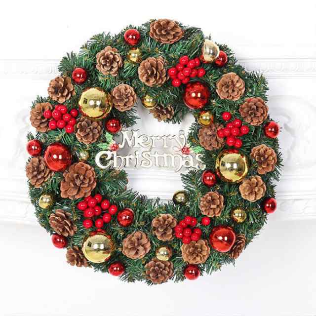 クリスマスリース 直径30cm 屋外 ドライフラワー リース 玄関 ギフト プレゼント クリスマス ドア 壁飾り おしゃれ インテリア 店舗 ディスプレイ ウェルカムリース ショップ 飾りの通販は 8,514円