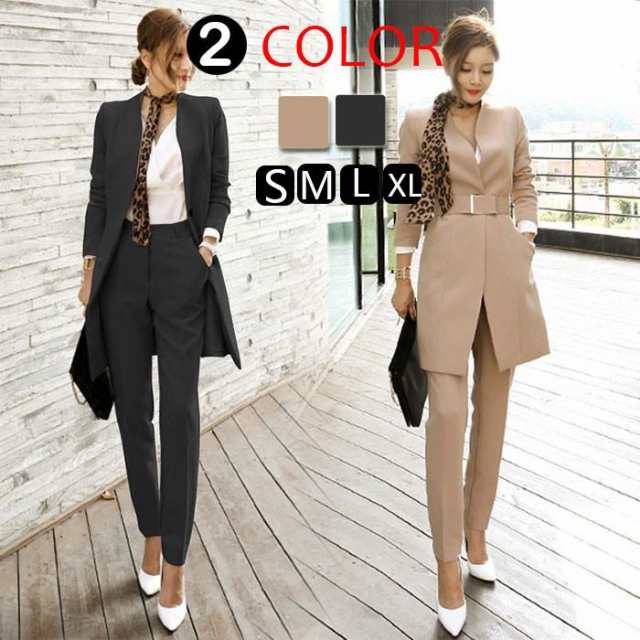 パンツスーツ レディース ビジネスフォーマルスーツ黒 テーラードジャケット スーツ セレモニースーツ 制服入園式 入学式 卒業式 卒園式 通勤 OL 発表会の通販は 4,626円