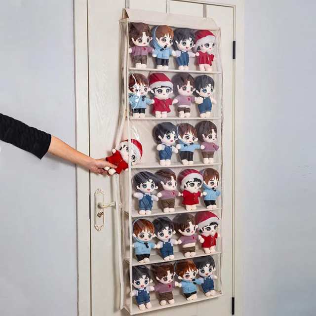 ぬいぐるみ 収納 ウォールポケット 4段 5段 6段 ぬいぐるみウォールポケット ディスプレイ コレクションケース 5段 6段収納ケース 収納ボックス 壁掛け 吊り下げ収納 コレクション 推し活 収納ケース 透明窓付き 見せる収納 小物 ドア掛け収納式ポケット 送料無料の通販は