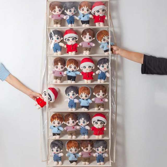 ぬいぐるみ 収納 ウォールポケット 4段 5段 6段 ぬいぐるみウォールポケット ディスプレイ コレクションケース 5段 6段収納ケース 収納ボックス 壁掛け 吊り下げ収納 コレクション 推し活 収納ケース 透明窓付き 見せる収納 小物 ドア掛け収納式ポケット 送料無料の通販は