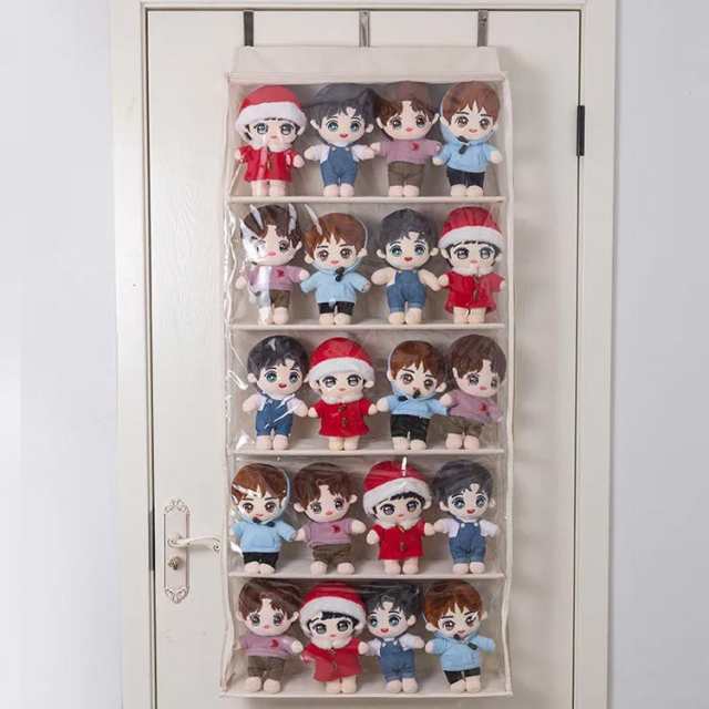 ぬいぐるみ 収納 ウォールポケット 4段 5段 6段 ぬいぐるみウォールポケット ディスプレイ コレクションケース 5段 6段収納ケース 収納ボックス 壁掛け 吊り下げ収納 コレクション 推し活 収納ケース 透明窓付き 見せる収納 小物 ドア掛け収納式ポケット 送料無料の通販は