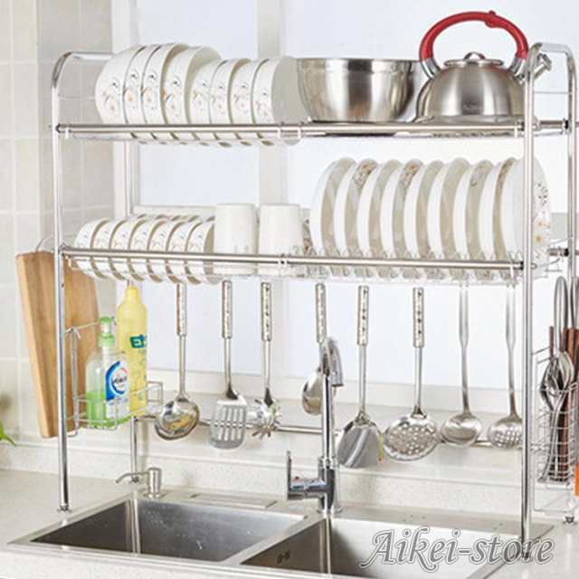 水切りラック 水切りかご シンク上 キッチン収納 収納ラック 皿立て まな板スタンド付 食器 洗い物 水切り 乾燥 台所 流し台便利 省スペ