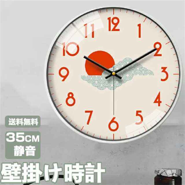 壁掛け時計 北欧 おしゃれ時計 静音 14インチ クロック シンプル ナチュラル インテリア 大型 デジタル スイープ 大数字見やすい おしゃの通販は 5,317円