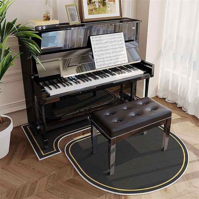 ピアノマット 防音マット 2点式 アップライトピアノマット おしゃれ 騒音対策 床保護 振動吸収 電子ピアノ専用マット 滑り止め カーペッの通販は