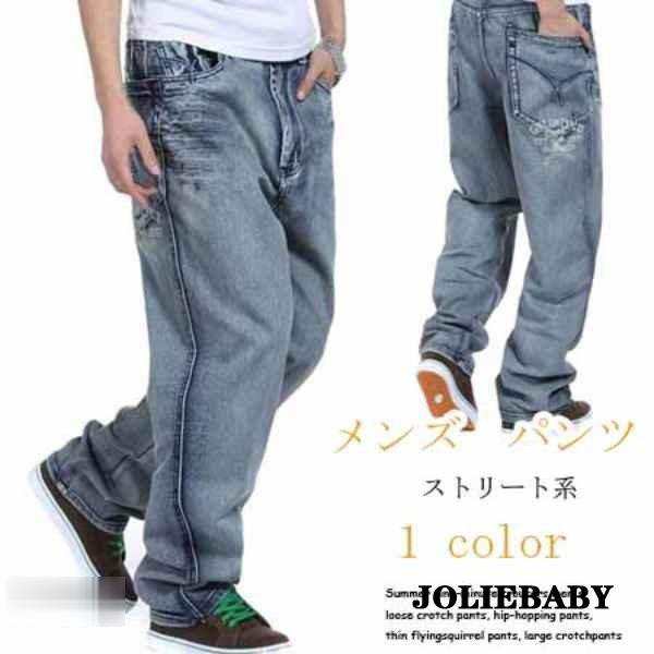 メンズデニムパンツ メンズ ワイドパンツ ストリート系 ロック ゆったり メンズサルエル ジーンズ バギーパンツ 大きいサイズ 新作 ゆっの通販は 8,674円