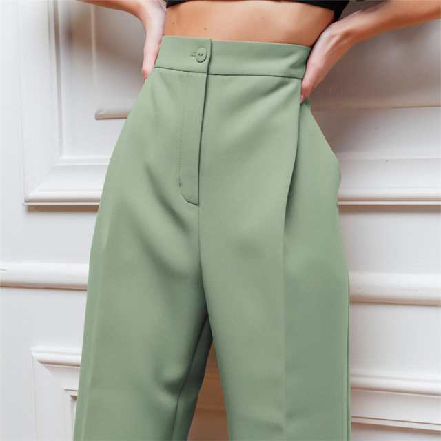 ストレートパンツ チノパン レディース ビジネス 春秋 新作 ハイウエスト カジュアル ロング丈 細身 旅行の通販は