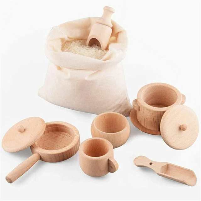 おままごと　木のおもちゃ　子供のシミュレーションキッチン 木製カトラリー 箸 クリップ ポット 丼鉢 食器セット 実践能力　玩具　誕生日　プレゼント　ギフト　贈り物　入園祝い　お祝いの通販は 6,639円