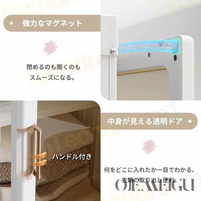 15格 ワードローブ クローゼット 押入れ収納 衣類収納 小物衣類収納 収納棚 収納ボックス 小物衣類収納 洋服掛け 衣装ケース 扉付き 折り畳み式の通販は