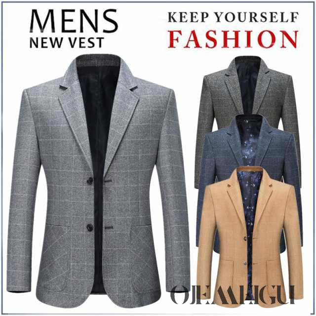 テーラードジャケット スーツ メンズ ビジネスジャケット ブレザー ビジネススーツ 開襟 スリム 紳士 コート レジャー アウター 春夏秋の通販は