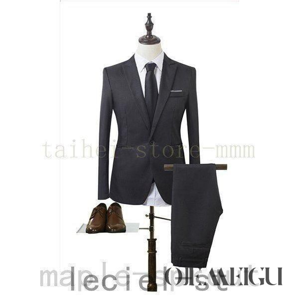 メンズスーツ セット 新作 アウター スタイリッシュ レギュラー 紳士服 ビジネス スーツ フォーマル ホスト 披露宴結婚式 カジュアルxf00の通販は