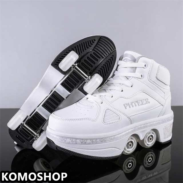 ローラーシューズ ローラースケート キッズ 大人 ローラーシューズ 子供 メンズ レディース 靴 22.0cm? 26.5cm 2way 女の子 男の子 ニーカー 通気性 ローラースケート ローラースニーカー 学生 カコイイ 送料無料 黒 白 ブラック ホワイト パープル