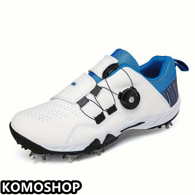 メンズ ゴルフシューズ ダイヤル式 スニーカー 超防水 ダイヤル式スパイクレスシューズ ゴルフ靴 シューズ 靴 滑り止め ゴルフ用品 ダイヤル式ブラック レッド ブルー グリーン
