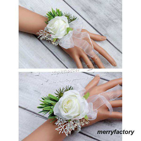 ◆ウエディングブーケ ブートニア 手首の花 結婚式 ローズ 造花 成品 ウェディング用 アレンジメント 花嫁 披露宴 手作り キット ブライダルブーケ ◇ウエディングブーケ ブートニア 手首の花 結婚式 ローズ