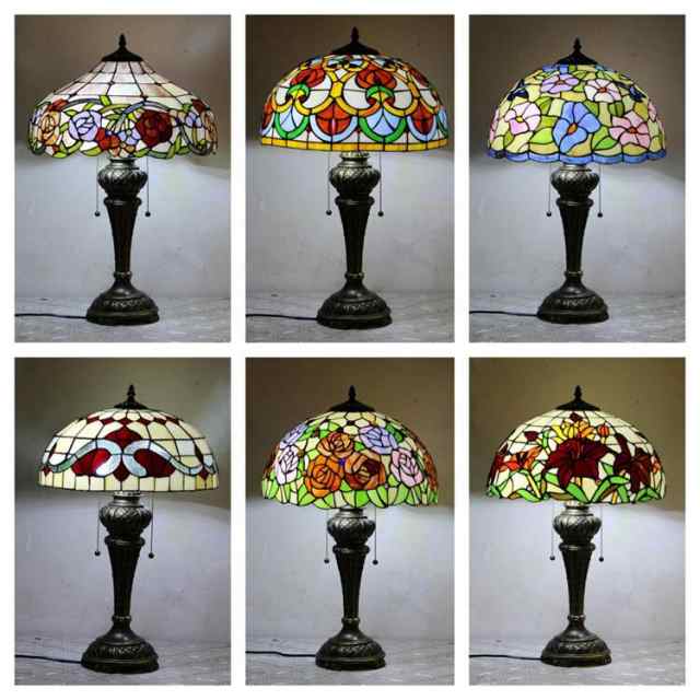 アンティーク 花柄ステンドグラスランプ1654-x ステンドグラスランプ