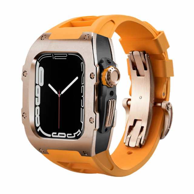 アップルウォッチ バンド ケース 一体型 アップルウォッチ ベルト 44mm 45mm apple watch ベルト ステンレス 交換用ベルト 替えベルト series8 7 6 5 4 SE 対応 腕時計ベルト 替えバンド 交換バンド 装着簡単 おしゃれ 高級 上品 ビジネス スポーツ 男女兼用 ギフト