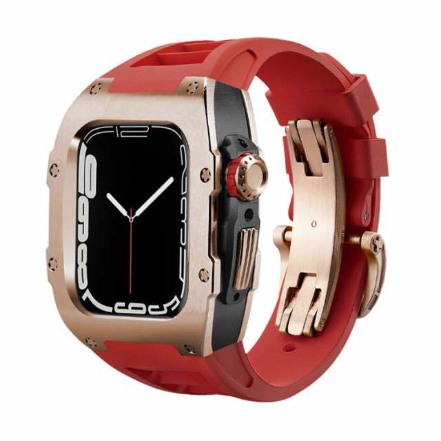 アップルウォッチ バンド ケース 一体型 アップルウォッチ ベルト 44mm 45mm apple watch ベルト ステンレス 交換用ベルト 替えベルト series8 7 6 5 4 SE 対応 腕時計ベルト 替えバンド 交換バンド 装着簡単 おしゃれ 高級 上品 ビジネス スポーツ 男女兼用 ギフト