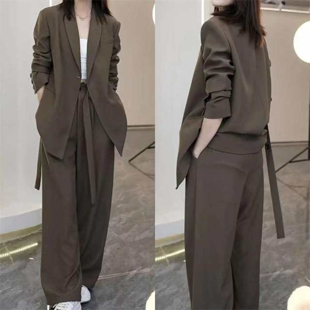 パンツスーツ レディース スーツ2点セット フォーマルスーツ ゆったり