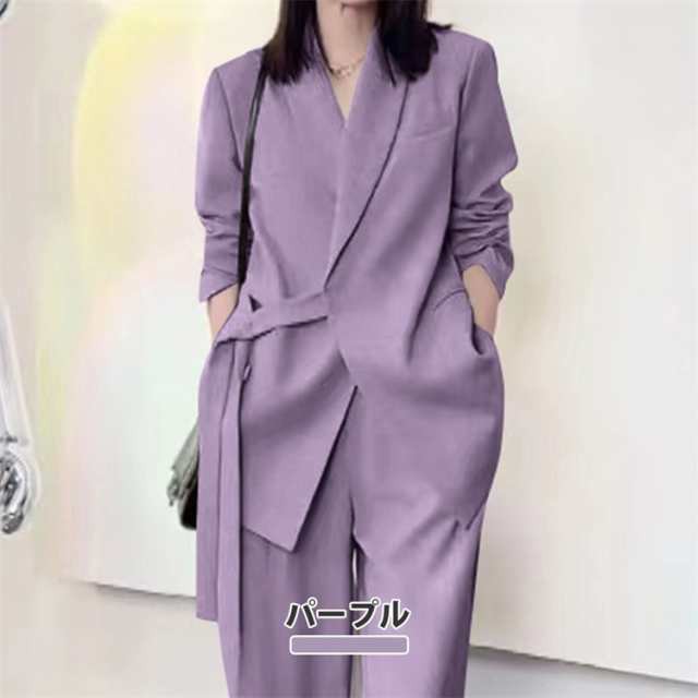 パンツスーツ レディース スーツ2点セット フォーマルスーツ ゆったり