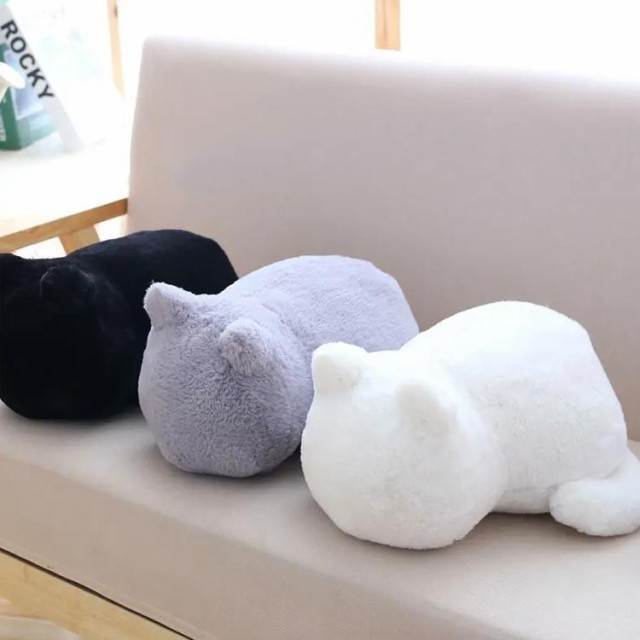 ぬいぐるみ 猫 ネコ 猫ぬいぐるみ 誕生日 ギフト 黒猫 お昼寝 抱き枕 プレゼント 娘 子ども 母 ブラック ホワイト グレー お祝い