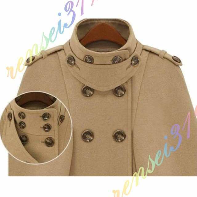 送料無料 ミリタリー風 ポンチョコート ケープコート レディース 軍服