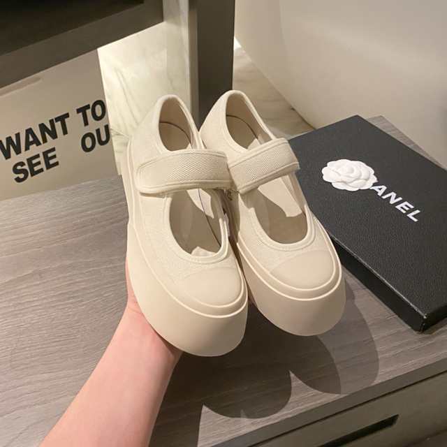 厚底 メリージェーン シューズ ベルトシューズ スニーカー 上履き 靴