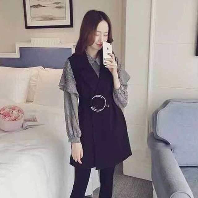 レディース セットアップ シャツ ブラウス ベスト ひざ上 Vネック フリル 2点セット ツーピース 大人可愛い きれいめ 上品 レトロ 大人女 レディース セットアップ シャツ ブラウス ベスト ひざ上 Vネック