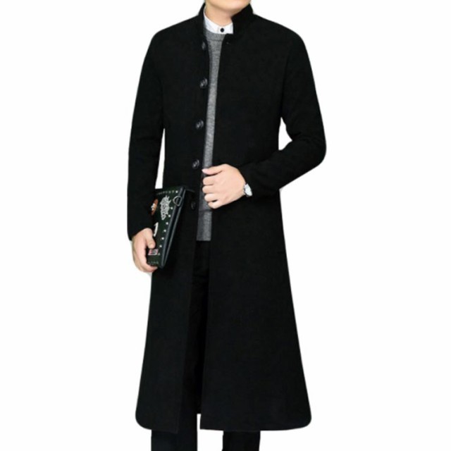 チェスターコート ブラック Mサイズ メンズ M -4XLサイズ！ロング