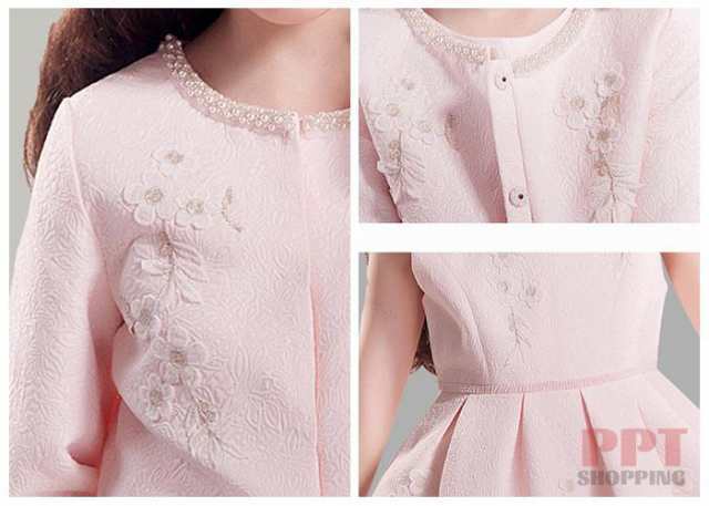 2点セット】フォーマルスーツ 子供 女の子 花 卒業式の服 入学スーツ