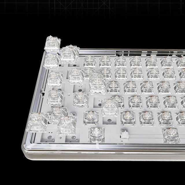 ワイヤレス キーボード ワイヤレス 透明 光る RGB発光LEDバックライト