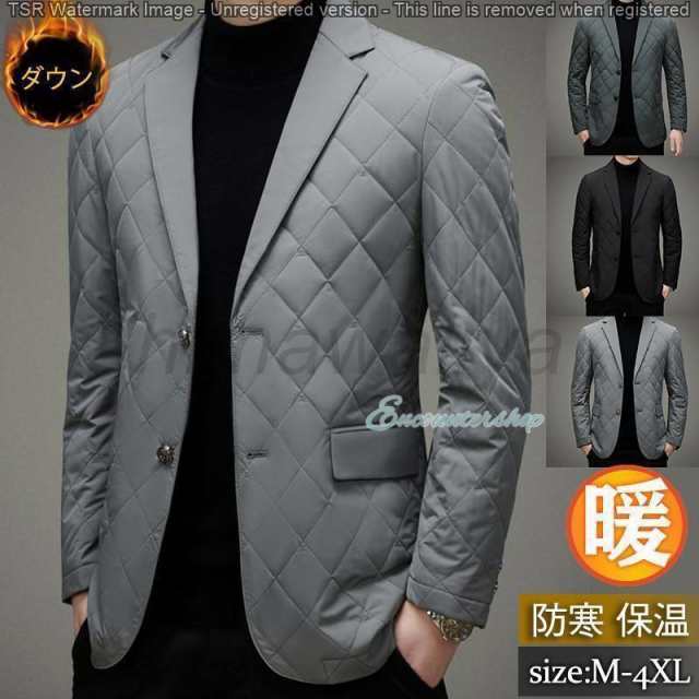 メンズ ダウンコート 軽量薄手 テーラードジャケット スリム 冬服 防寒 ビジネス アウター 通勤 大きいサイズ 着痩せ おしゃれデザイン