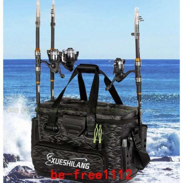 多機能フィッシングバッグ タックル収納付 EVAロッドスタンド対応 アウトドア釣り具 エサ餌水汲みバケツ 防水軽量仕様