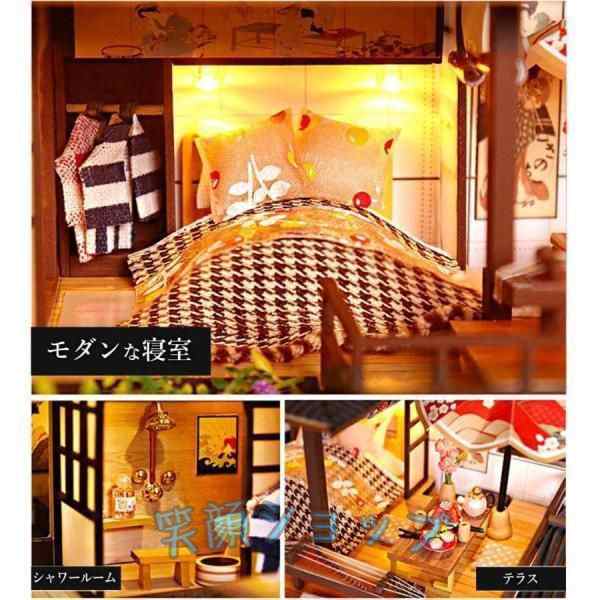 ドールハウス完成品【和風旅館】（LEDライト、オルゴール、ケース付き