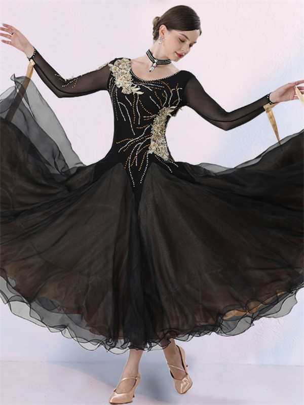 社交ダンス モダンドレス ワルツダンス服　舞台服 ワルツ 大きい裾 s-XL 新品・未使用社交ダンス モダンドレス ワルツダンス服 舞台服 ワルツ