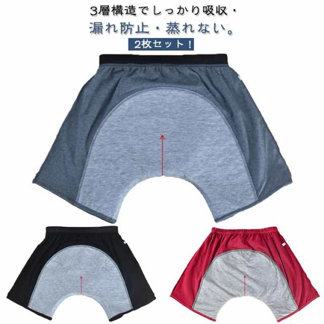 失禁パンツ 洗濯可能 前後に大きな吸収帯 インナー 2枚セット 尿漏れパンツ 吸水 尿漏れパンツ 男性用 2枚セット ボクサーパンツ メンズ 280cc 尿モレ 漏れ対策 中失禁 重失禁パンツ 中失禁パンツ 失禁ショーツ トランクス 下着 防水 通気性
