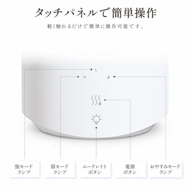 超音波 加湿器 卓上 2.5L 自動停止機能 LEDライト付き 上部給水 3段階調節 吹出し口360°回転 超微細ミスト アロマ対応 空焚き防止 省エネ xr-k260