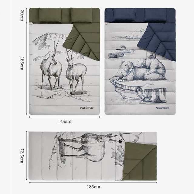 寝袋 シュラフ二人用 洗える コンパクト 快適温度 5℃~15℃春用