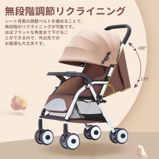 両対面 ベビーカー ab型 折り畳み 軽量 コンパクト リクライニング 静音キャスター SG基準 ベビー用品 新生児 1か月?36か月まで 帰省 出産祝い 誕生日_1