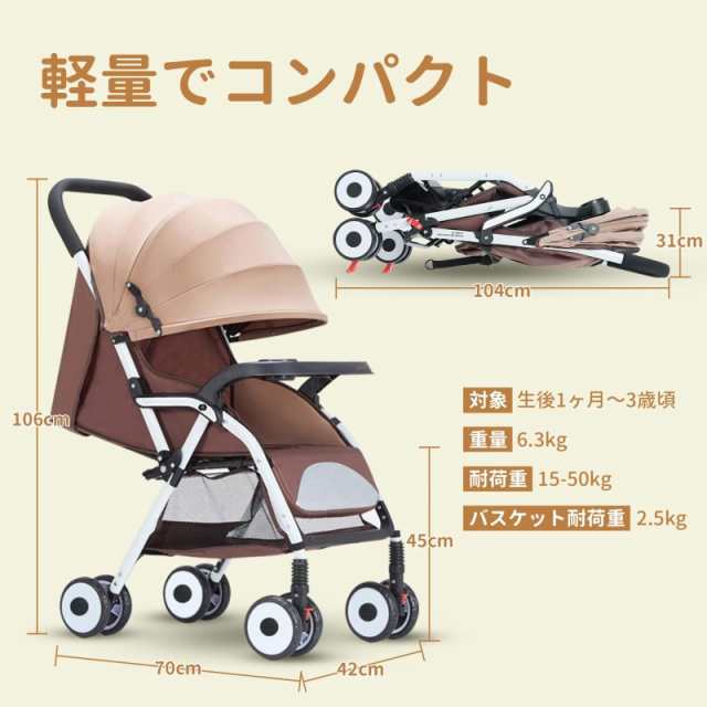 両対面 ベビーカー ab型 折り畳み 軽量 コンパクト リクライニング 静音キャスター SG基準 ベビー用品 新生児 1か月?36か月まで 帰省 出産祝い 誕生日_5