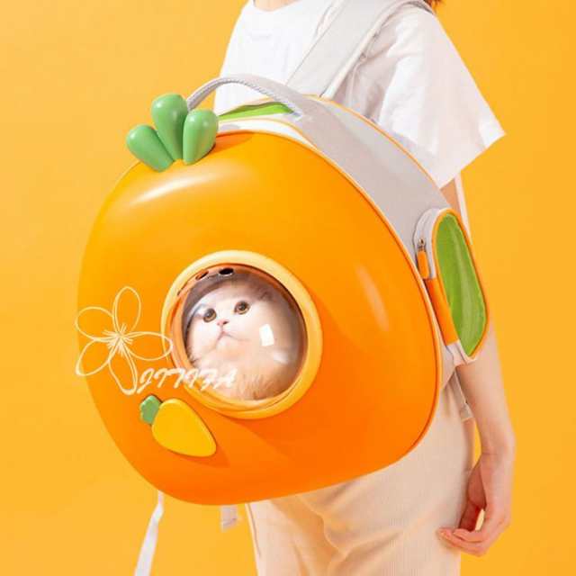 犬 猫用 ペット バッグ ペット用キャリーバッグ 宇宙船 カプセル型 折畳可 可愛い うさぎ 猫 小型犬適用 お出かけ用品 散歩 通院 防災 避難 旅行用リュック マット付き 飛び出し防止 折りたたみ 猫のキャリーバッグ JITIFA_2